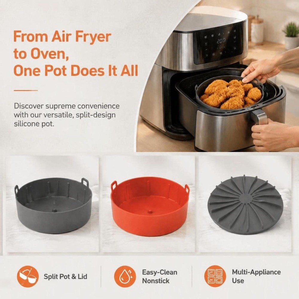 Food Grade Silicone Air Fryer  - Air Fryer Silicone Pot Liner 评论和价格